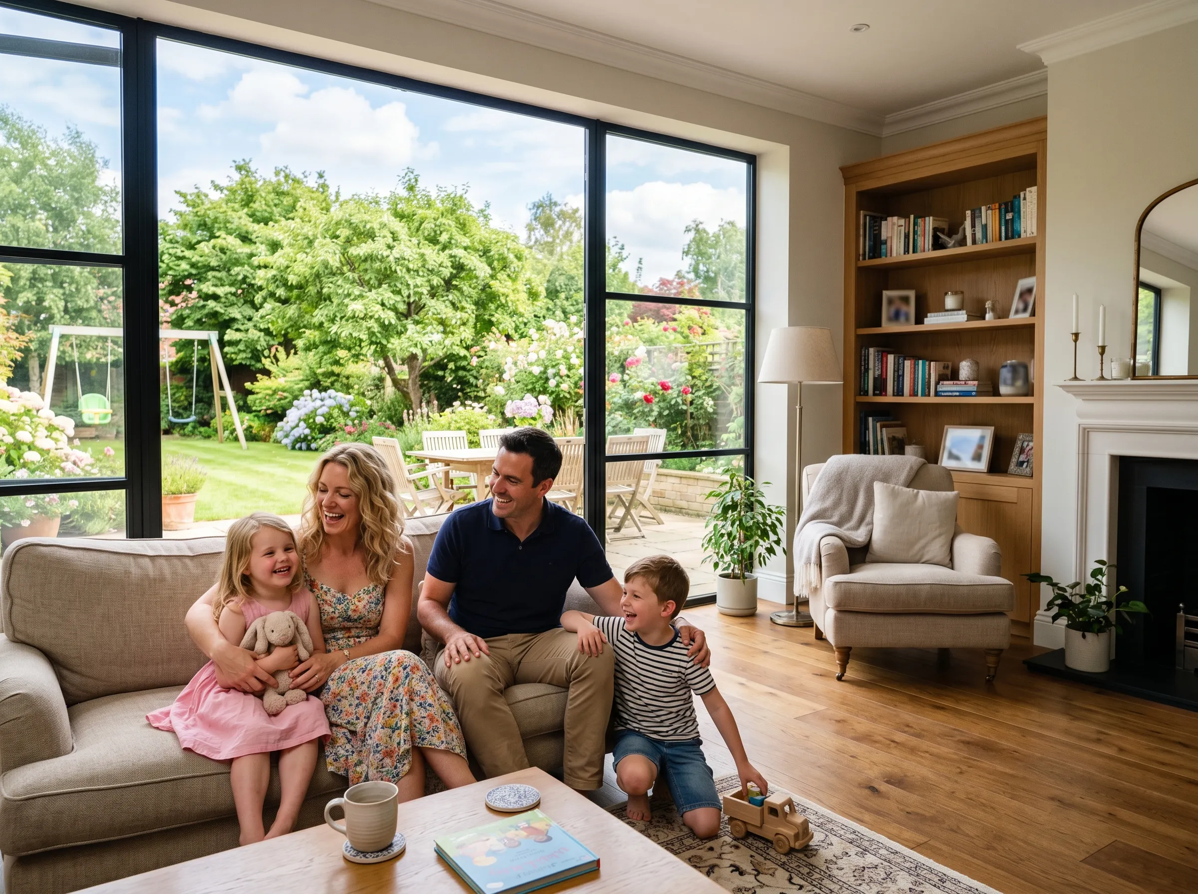 Family spending time together at home