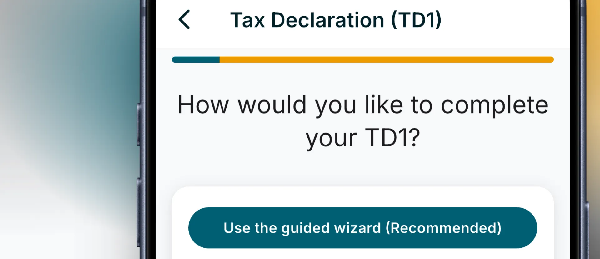 TD1 tax wizard in RoostPay guiding federal and provincial credits